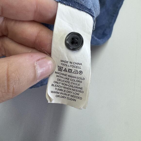 Kate‎ Spade Dress Womens XS Denim Broome Street Embroidered Indigo Boho Ruffle - Picture 7 of 9